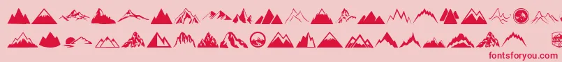 Mountain-Schriftart – Rote Schriften auf rosa Hintergrund