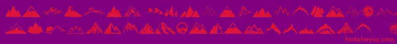 Czcionka Mountain – czerwone czcionki na fioletowym tle