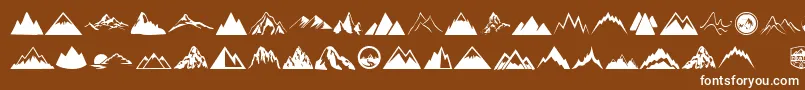 Mountain Font – White Fonts on Brown Background