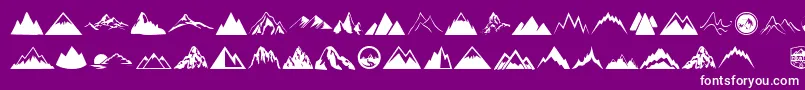 Mountain Font – White Fonts on Purple Background
