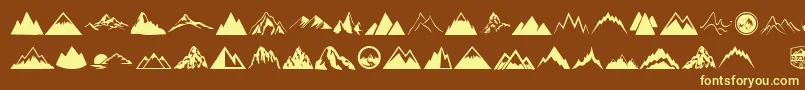 Mountain Font – Yellow Fonts on Brown Background