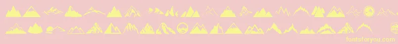 Mountain Font – Yellow Fonts on Pink Background