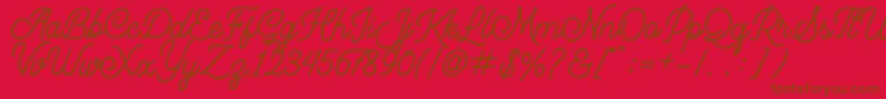 Mountecarlo Font – Brown Fonts on Red Background