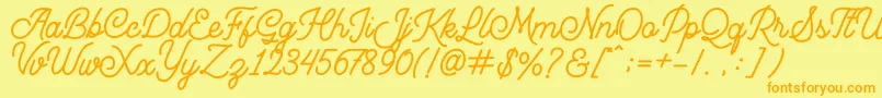 Mountecarlo Font – Orange Fonts on Yellow Background