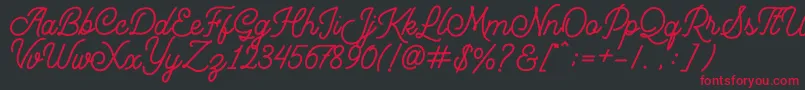 Mountecarlo Font – Red Fonts on Black Background