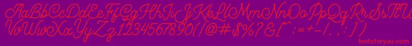 Mountecarlo Font – Red Fonts on Purple Background