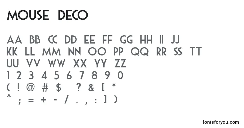 Fuente Mouse Deco - alfabeto, números, caracteres especiales