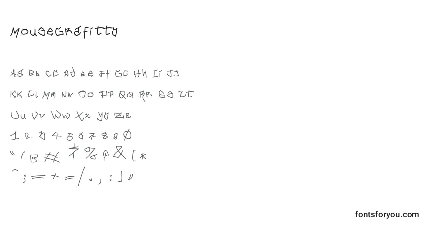 Schriftart MouseGrafitty (135012) – Alphabet, Zahlen, spezielle Symbole