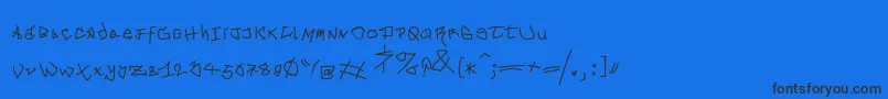 MouseGrafitty Font – Black Fonts on Blue Background