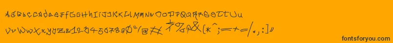 MouseGrafitty-Schriftart – Schwarze Schriften auf orangefarbenem Hintergrund