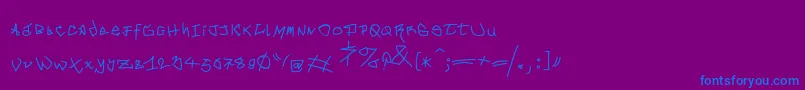 MouseGrafitty Font – Blue Fonts on Purple Background