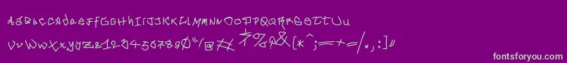 MouseGrafitty Font – Green Fonts on Purple Background