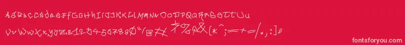 fuente MouseGrafitty – Fuentes Rosadas Sobre Fondo Rojo