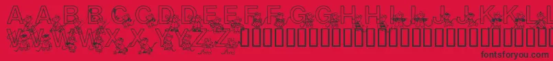 Mousie Font – Black Fonts on Red Background