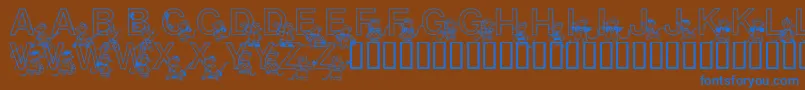 Mousie Font – Blue Fonts on Brown Background