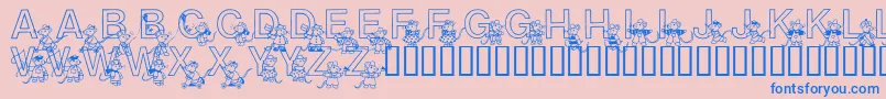 Fonte Mousie – fontes azuis em um fundo rosa