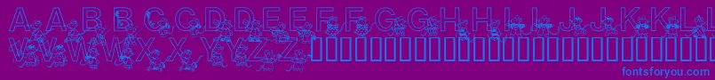 Mousie Font – Blue Fonts on Purple Background