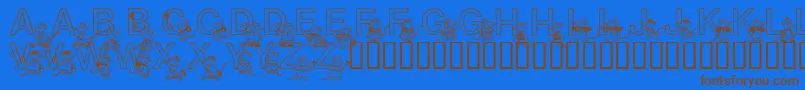 Mousie Font – Brown Fonts on Blue Background