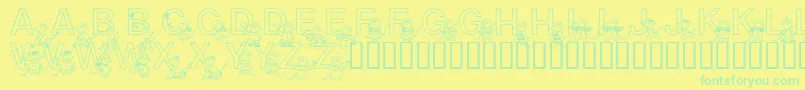 Mousie Font – Green Fonts on Yellow Background