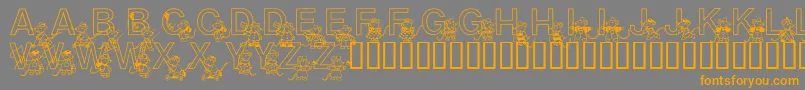 Mousie Font – Orange Fonts on Gray Background