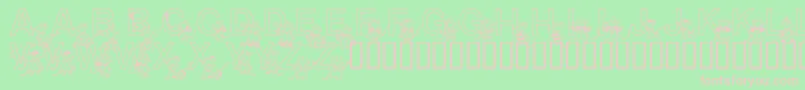 Fonte Mousie – fontes rosa em um fundo verde
