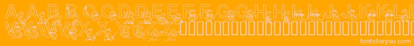 Mousie Font – Pink Fonts on Orange Background