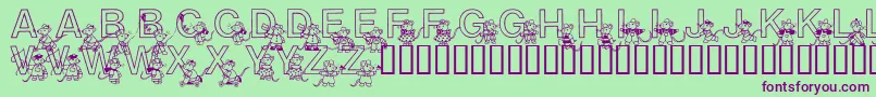 Mousie Font – Purple Fonts on Green Background