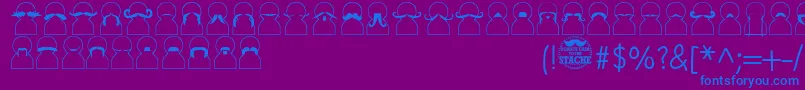 Movember Font – Blue Fonts on Purple Background