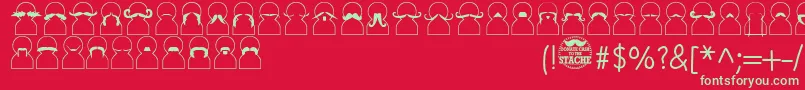Movember Font – Green Fonts on Red Background