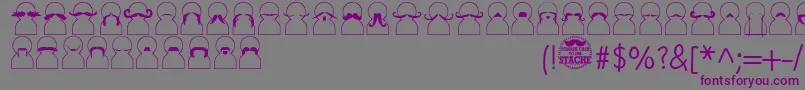 Movember Font – Purple Fonts on Gray Background