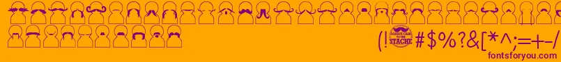 Movember Font – Purple Fonts on Orange Background