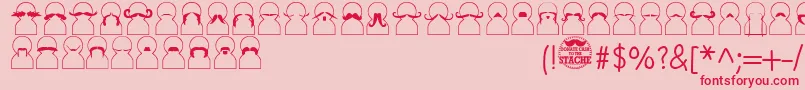 Movember Font – Red Fonts on Pink Background