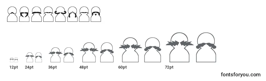 Movember-fontin koot