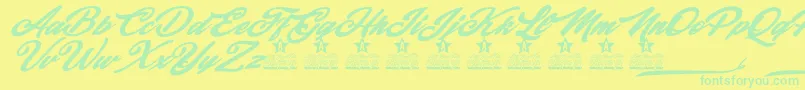 Movements Personal Use Font – Green Fonts on Yellow Background