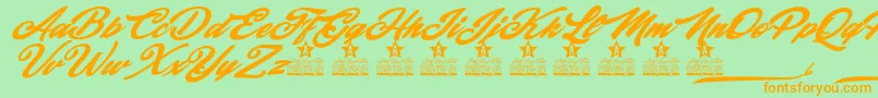 Movements Personal Use Font – Orange Fonts on Green Background