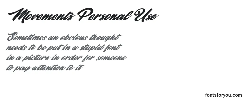 Schriftart Movements Personal Use
