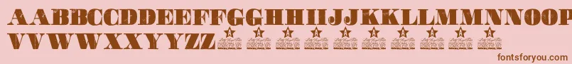 Movie Poster Personal Use-fontti – ruskeat fontit vaaleanpunaisella taustalla