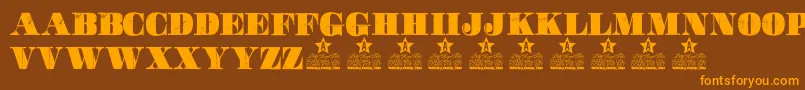 fuente Movie Poster Personal Use – Fuentes Naranjas Sobre Fondo Marrón