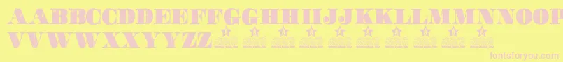 Movie Poster Personal Use Font – Pink Fonts on Yellow Background