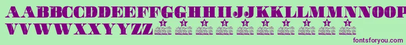 Movie Poster Personal Use-fontti – violetit fontit vihreällä taustalla