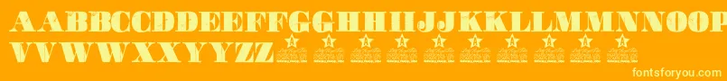 Movie Poster Personal Use-fontti – keltaiset fontit oranssilla taustalla