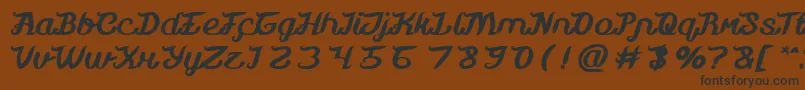 フォントMovie Script Ending Bold – 黒い文字が茶色の背景にあります