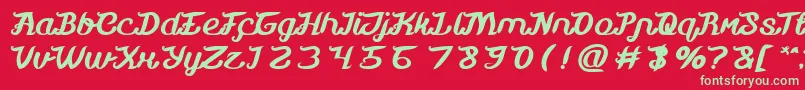 フォントMovie Script Ending Bold – 赤い背景に緑の文字