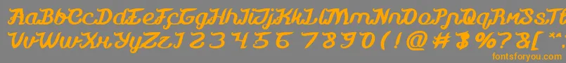 フォントMovie Script Ending Bold – オレンジの文字は灰色の背景にあります。