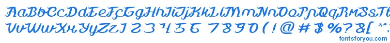 フォントMovie Script Ending – 白い背景に青い文字