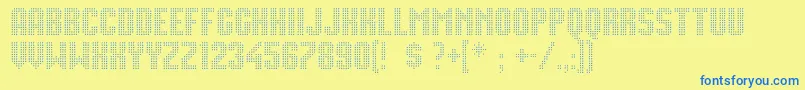 Movie Star Font – Blue Fonts on Yellow Background