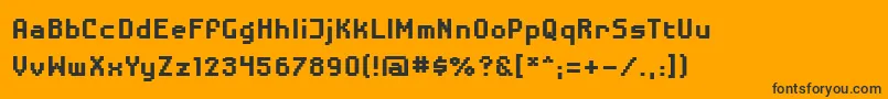 DisposabledroidbbBld-fontti – mustat fontit oranssilla taustalla