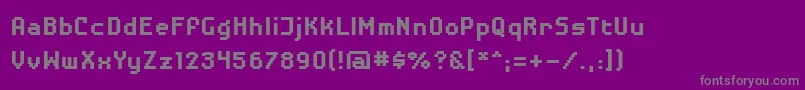 DisposabledroidbbBld-fontti – harmaat kirjasimet violetilla taustalla