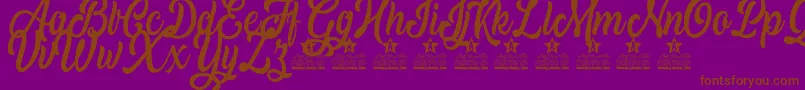 Moving Pictures Personal Use Font – Brown Fonts on Purple Background