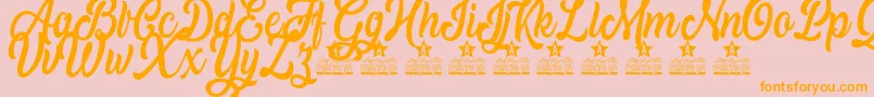 Moving Pictures Personal Use Font – Orange Fonts on Pink Background